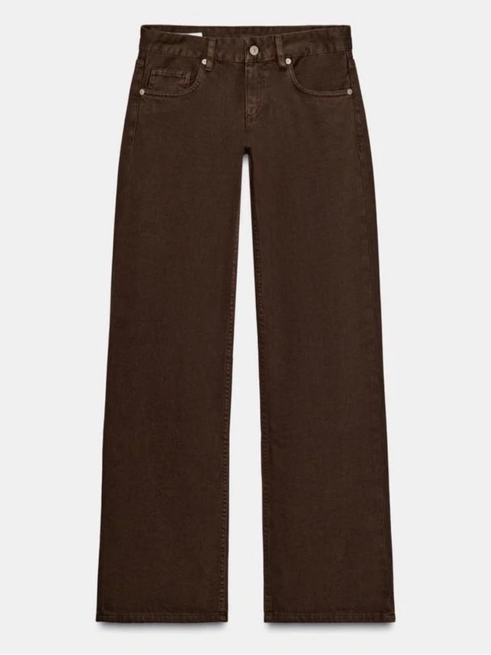 Zara TRF Chocolate Low Rise Wide Leg Jeans US 6